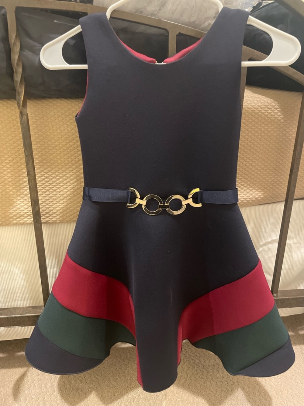 Zoe Ltd Maroon and Black Dress with Gold Zipper